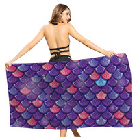 Grande serviette de plage personnalisée en microfibre recyclée à séchage rapide pour cadeau promotionnel