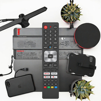 Kode Tetap RCT11045 Baru untuk Remote Kontrol Suara AQUOS Smart TV Jangkauan 20m Bahan Plastik & Silikon