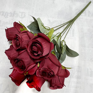 Décorations de mariage à la maison 9 tête grand bourgeon de rose JC - Product Image 2