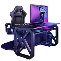 En Çok Satan RGB LED Işıklı Metal + Ahşap Yapılı PC/Laptop Oyun Masası/İş İstasyonu