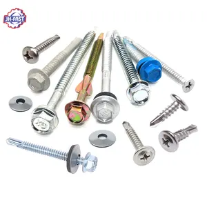 SS304 SS410 truss hex self-drilling building roofing screw with rubber washer tek screw for metal hex head self drilling screw