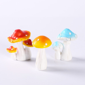 เรซิ่นรูปเห็ดตกแต่งสีเหลือง น้ำเงิน แดง สำหรับตกแต่งสวนในร่มและกลางแจ้ง ของตกแต่งภูมิทัศน์ขนาดเล็ก - Product Image 2