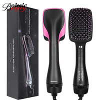 Brosse à air chaud professionnelle 2 en 1 portable, sèche-cheveux et lisseur en une seule étape, brosse peigne électrique volumisante