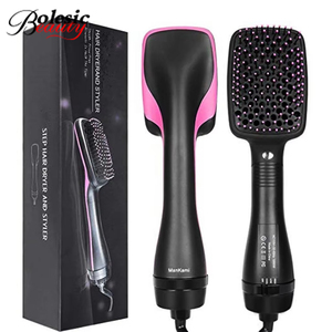 Spazzola ad Aria Calda Professionale 2 in 1 Portatile, Asciugacapelli e Piastra Lisciante in Un Unico Strumento, Spazzola Elettrica Volumizzante - Product Image 1