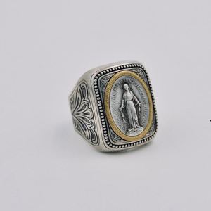 Vintage Thai <b>Silver</b> Plated Faith Holy Card Ancient Coin Open <b>Adjustable</b> <b>Ring</b> Chinese Style Size Adjust Finger Band <b>Ring</b> - Product Image 6