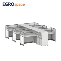 EGROspace Mobilier de bureau moderne et élégant : Poste de travail modulaire avec armoire double latérale et cloison