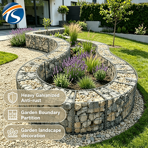 Einfache Installation Hohe Zugfestigkeit 50*100mm Spiralförmig Verbundene Geschweißte Gabione für Gartendekoration - Product Image 2