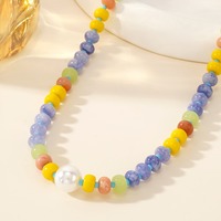 Collier de pierres précieuses semi-précieuses délicat collier de perles de tourmaline arc-en-ciel collier de perles de perles bijoux de charme pour les femmes