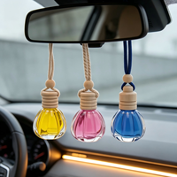 Diffuseur d'huiles essentielles transparent en forme de mini citrouille de 15 ml, flacon vide en verre pour parfum de voiture à suspendre