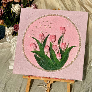 DIY tuval gül kız akrilik boyama fırça tuval çerçevesi ile sanat kiti - Product Image 4