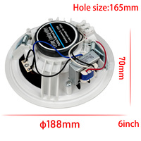Haut-parleur encastrable de plafond 6 pouces 70-120V en promotion pour home cinéma, salon, bureau et système de sonorisation, subwoofer en plastique 6 pouces
