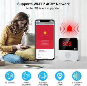 ANGUS - Sistema de Alerta para Cuidadores con WiFi para Personas Mayores, Sin Cuota Mensual, Botón de Pánico SOS, Reloj Compatible con Tuya Smart/Smart <span class=keywords><strong>Alarm</strong></span> - Product Image 2