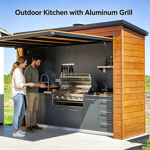 YardLux Cucina Esterna Personalizzabile - Griglia BBQ Modulare e Armadietti in Alluminio per Design su Misura di Patio e Giardino - Product Image 2