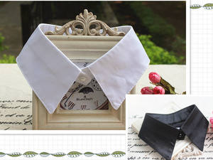 Yeni günlük evrensel beyaz siyah Faux yanlış yaka moda basit gerdanlık <span class=keywords><strong>Peter</strong></span> <span class=keywords><strong>Pan</strong></span> kolye erkekler kadınlar için - Product Image 2