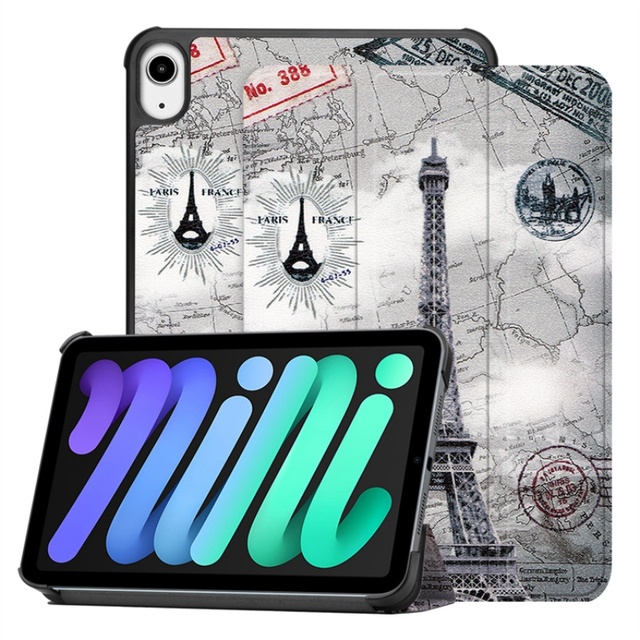 Leadingplus Hot Sale PC PU Leather Slim Lightweight Shockproof Auto Wake Sleep Trifold Flip Case for iPad Mini 6 2021 8.3 Inch