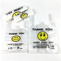 Sac en plastique transparent de qualité alimentaire HDPE avec poignée perforée, impression de logo, taille personnalisée, épais, pour boulangerie, confiserie, bonbons, aliments