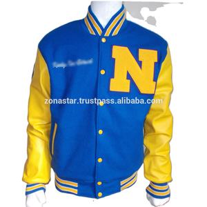 Veste d'Hiver Vintage Personnalisable Grande Taille Décontractée Bomber Vol Baseball Design Varsity Letterman Mouton Peau de Vache Polyester - Product Image 4