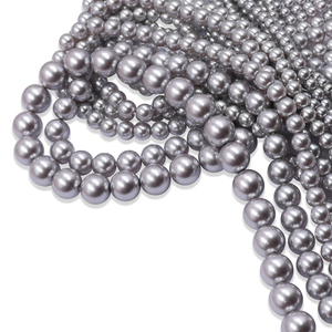 Suministros para la Fabricación de Joyas, Perlas de Imitación Sueltas, Grado 5A, Color <span class=keywords><strong>Gris</strong></span> Claro 616, Perlas Redondas con Orificio, Venta al Por Mayor en Caja - Product Image 4