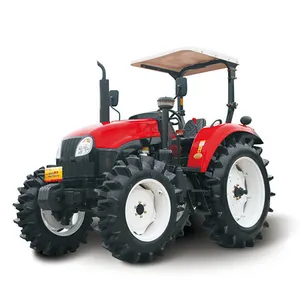 Equipo agrícola chino 90HP pequeño tractor agrícola 4WD 4 cilindros motor diésel rueda Tractor larga vida útil Xtz125 granjas