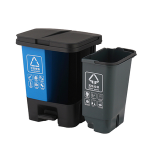 Recycling Garbage Dual Separate Clear Storage Dustbin Trash Can Garbage Waste Dust Bins
