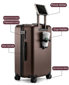 Nouvel ensemble de bagages de voyage <span class=keywords><strong>à</strong></span> roulettes en polycarbonate bleu léger, bagages de voyage 20'' 22'' 24'' 26'', faible MOQ, <span class=keywords><strong>4</strong></span> <span class=keywords><strong>roues</strong></span>, 2 valises <span class=keywords><strong>à</strong></span> roulettes - Product Image 3
