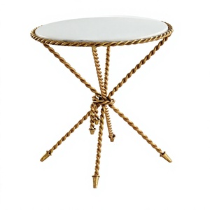 Contemporary <b>Marble</b> Top Console <b>Table</b> With Brass Twisted Tripod Base Modern Living Room Furniture Handmade Design - Product Image 1