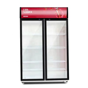 Pegatina de logotipo personalizado para congelador, congelador comercial de helados con puerta de vidrio curvado, caja de luz - Product Image 1