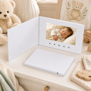 OEM/ODM Brochure Video con Schermo LCD da 7 Pollici, Biglietto d'Auguri Digitale <span class=keywords><strong>per</strong></span> Matrimoni, Libro degli Ospiti, Invito Aziendale, <span class=keywords><strong>Album</strong></span>, Volantino - Product Image 3