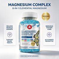 Suplemen Diet Dewasa OEM Magnesium Complex Chewable Gummies 8-in-1 untuk Relaksasi Otot dan Dukungan Kesehatan Mental