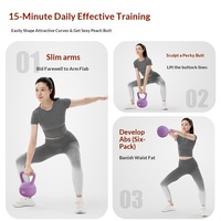 Kettlebell en caoutchouc PVC pour femmes, entraînement de force, 6/8/10/12 kg, kettlebell souple colorée