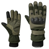 Gants tactiques d'hiver à doigts entiers pour hommes, doublés en polyester polaire, résistants à l'abrasion pour l'entraînement en plein air.