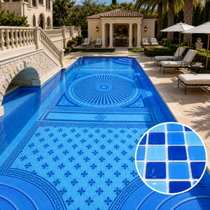Mosaico in Vetro Stile Palazzo, Medaglione Ornamentale per Decorazione <span class=keywords><strong>di</strong></span> Hotel, Stadi, Parchi Acquatici, Piscine Esterne e Pareti <span class=keywords><strong>di</strong></span> Sfondo - Product Image 1