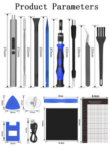 طقم مفك كهربائي قابل لإعادة الشحن في 1 N0.35 أداة إصلاح الهاتف المحمول والكمبيوتر عزم الدوران - Product Image 4