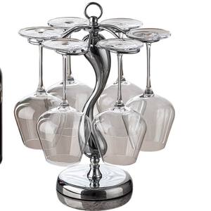 ชั้นวางแก้วไวน์สแตนเลสทันสมัย 5 ชั้น 9 ที่แขวนแก้วแบบกลับหัว สำหรับตกแต่งห้องนั่งเล่น - Product Image 1