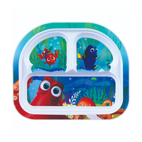 Plateau en plastique PP de qualité supérieure, impression de dessin animé, assiette de qualité supérieure, 100%