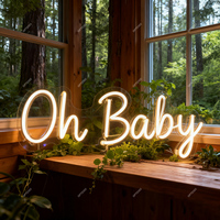 Enseignes lumineuses Oh Baby en acrylique LED personnalisées enseignes publicitaires suspendues pour décoration de chambre à domicile enseignes lumineuses au néon LED
