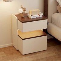 Mesita de Noche Moderna de Madera Maciza con Caja Fuerte Integrada Oculta, Antirrobo, Compacta, Ultra Estrecha de 30 cm, con Carga