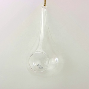 Globe <span class=keywords><strong>en</strong></span> <span class=keywords><strong>verre</strong></span> suspendu transparent <span class=keywords><strong>en</strong></span> forme de larme, terrarium, vase <span class=keywords><strong>à</strong></span> fleurs avec fond plat <span class=keywords><strong>pour</strong></span> plantes succulentes et plantes aériennes - Product Image 3