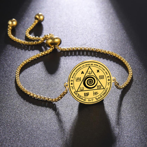 Talisman magique porte-bonheur d'Abraxas pour contrôler votre vie avec les esprits, meilleure amulette pour l'argent, bracelet pendentif en acier inoxydable - Product Image 2