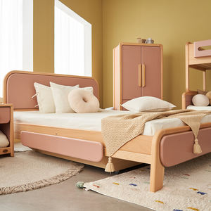 Solo B2B Boori fábrica directamente lujo diseño moderno madera maciza cama de lujo para niños tamaño completo Rosa niños niñas camas marco - Product Image 3