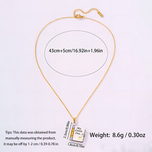 Graduation 18k Or Plaque En Acier Inoxydable Personnalisé Exclusif Livre Pendentif Chaîne Fine Étanche amour Collier pour Fille Enfant - Product Image 3
