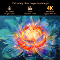 Projecteur de jeu LED Voxflix M25, Android TV OS, 4K, 2800 lumens ANSI, home cinéma portable avec assistant vocal