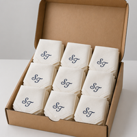 Serviettes en lin brodées sur mesure, style classique, réutilisables, avec ourlet festonné, pour les présentations sur la table à dîner