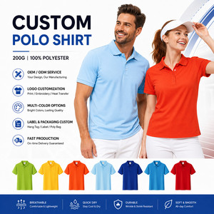Impression numérique de logo personnalisé pour chemise homme, 180 grammes, tissu tricoté 100% polyester, manches courtes, couleur unie, respirant, séchage rapide - Product Image 1