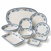 Ensemble de vaisselle en mélamine série Blue Feather A5, sans BPA, passe au lave-vaisselle, pour hôtels, restaurants et fast-foods