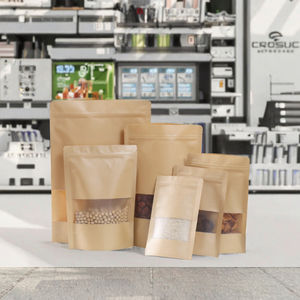 ถุงซิปล็อคสีน้ำตาลทำจากกระดาษคราฟท์ พิมพ์กราเวียร์ รีไซเคิลได้ ปิดผนึกได้ ใช้สำหรับบรรจุอาหาร แบบ Doypack - Product Image 2