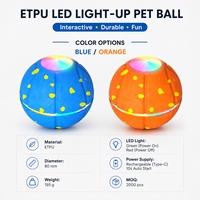 Großhandel Q10 LED Interaktiver Haustierball ETPU Bissfester Hundespielzeug Smart Leuchtendes Haustierspielzeug mit 3 Vibrationsmodi OEM ODM