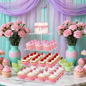 Square <strong>3</strong>-4-5 <strong>Tier</strong> <strong>Dessert</strong> and Cupcake Display Stand, Suitable for Weddings, Birthdays, Christmas Events and Parties - Product Image 3