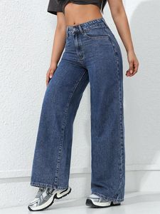 97760-1 Jean large tendance pour <span class=keywords><strong>femme</strong></span>, respirant, délavé, coupe ample, en denim décontracté taille haute - Product Image 5