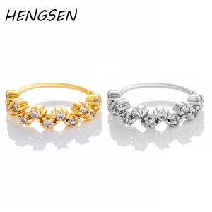 Hengsen 18K mạ vàng mũi <span class=keywords><strong>piercing</strong></span> đồ trang sức Tiny Cubic Zirconia Hoop Vòng mũi cho phụ nữ 8606 # - Product Image 4